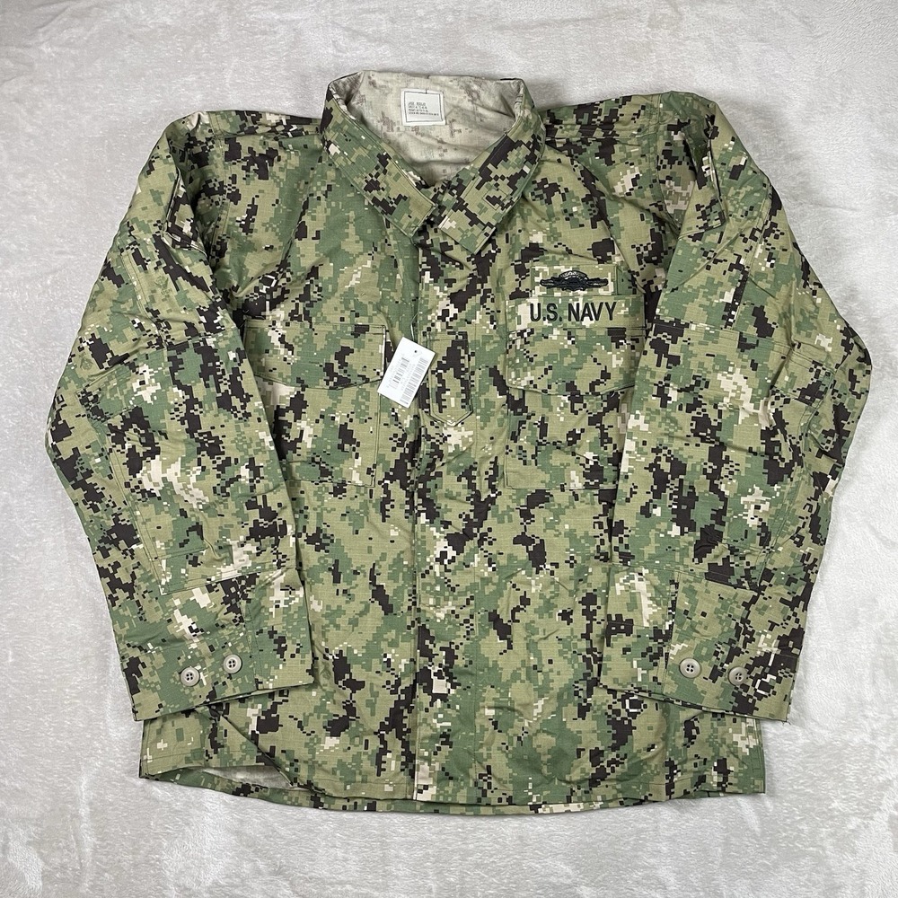 US Navy Nwu Type III Blouse Size Large Regular Ripstop Tactical Uniform Camo